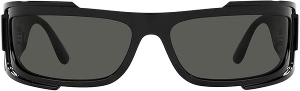 VERSACE MAN SUNGLASSES BLACK FRAME, DARK GREY LENSES, 67