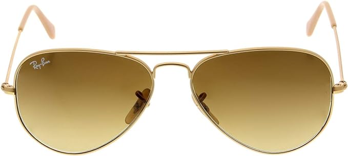 RAY-BAN CLASSIC AVIATOR SUNGLASSES, MATTE GOLD/BROWN GRADIENT DARK BROWN, RB3025 55