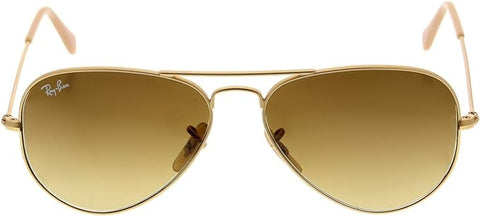 CLASSIC AVIATOR SUNGLASSES, MATTE GOLD/BROWN GRADIENT DARK BROWN, RB3025 55