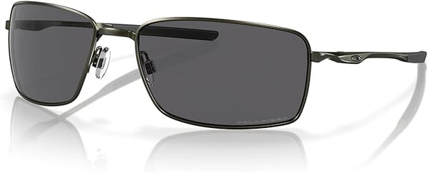 OAKLEY MEN'S SQUARE WIRE RECTANGULAR SUNGLASSES, CARBON/GREY POLARIZED, OO4075 60