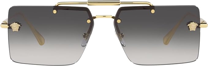 VERSACE WOMAN SUNGLASSES GOLD FRAME, GREY GRADIENT LENSES, 60