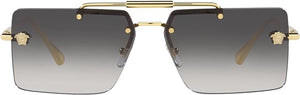 VERSACE WOMAN SUNGLASSES GOLD FRAME, GREY GRADIENT LENSES, 60