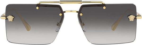 VERSACE WOMAN SUNGLASSES GOLD FRAME, GREY GRADIENT LENSES, 60