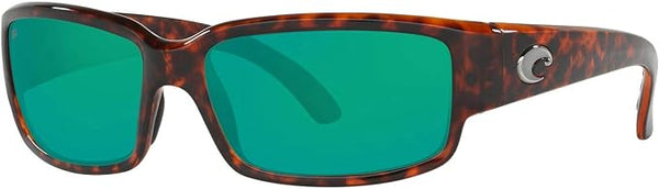 COSTA DEL MAR MENS CABALLITO RECTANGULAR SUNGLASSES, TORTOISE/COPPER GREEN MIRRORED POLARIZED-580G, 59