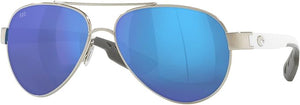 COSTA DEL MAR WOMAN SUNGLASSES PALLADIUM FRAME, BLUE MIRROR LENSES, 56