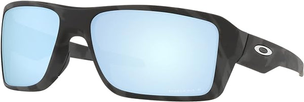 OAKLEY MEN'S DOUBLE EDGE RECTANGULAR SUNGLASSES, MATTE BLACK CAMO/PRIZM DEEP WATER POLARIZED, OO9380 66