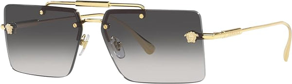 VERSACE WOMAN SUNGLASSES GOLD FRAME, GREY GRADIENT LENSES, 60