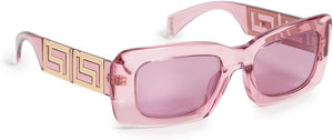 VERSACE WOMEN'S VE4444U SUNGLASSES, TRANS PINK/VIOLET MIRROR SILVER, 54