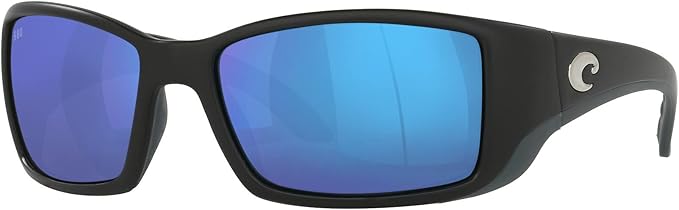 COSTA DEL MAR SUNGLASSES BLACKFIN 11 SUNGLASSES, MATTE BLACK/BLUE, 62