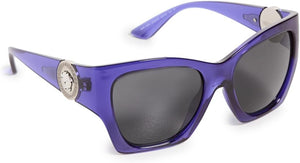 VERSACE WOMEN'S SQUARE SUNGLASSES, TRANSPARENT PURPLE, 55