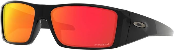 OAKLEY MEN'S  HELIOSTAT RECTANGULAR SUNGLASSES, POLISHED BLACK/PRIZM RUBY, OO9231 61