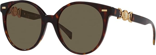 VERSACE WOMAN SUNGLASSES HAVANA FRAME, BROWN LENSES, 55