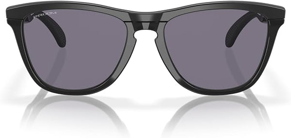 OAKLEY FROGSKINS RANGE LOW BRIDGE FIT ROUND SUNGLASSES, MATTE BLACK/PRIZM GREY, 0OO9284 55