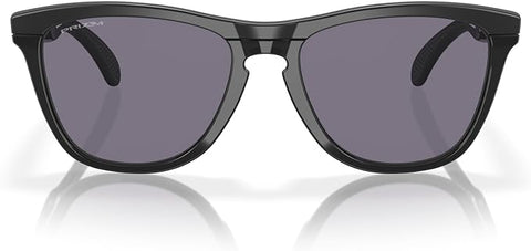 OAKLEY FROGSKINS RANGE LOW BRIDGE FIT ROUND SUNGLASSES, MATTE BLACK/PRIZM GREY, 0OO9284 55