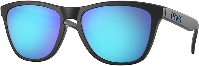 OAKLEY MEN'S  FROGSKINS LOW BRIDGE FIT SQUARE SUNGLASSES, MATTE BLACK/PRIZM SAPPHIRE, 0OO9245 54