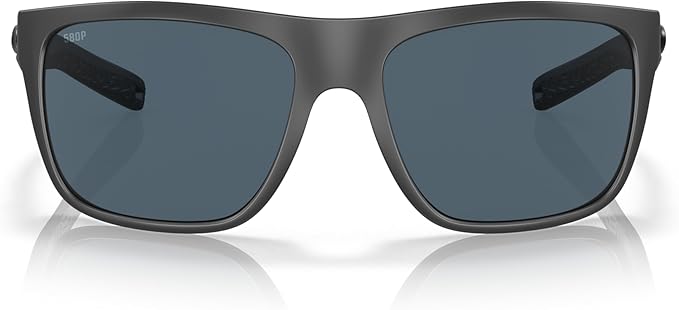 COSTA DEL MAR MENS BROADBILL SQUARE SUNGLASSES, MATTE MIDNIGHT BLUE/GREY SILVER MIRRORED POLARIZED-580G, 61