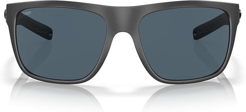 COSTA DEL MAR MENS BROADBILL SQUARE SUNGLASSES, MATTE MIDNIGHT BLUE/GREY SILVER MIRRORED POLARIZED-580G, 61