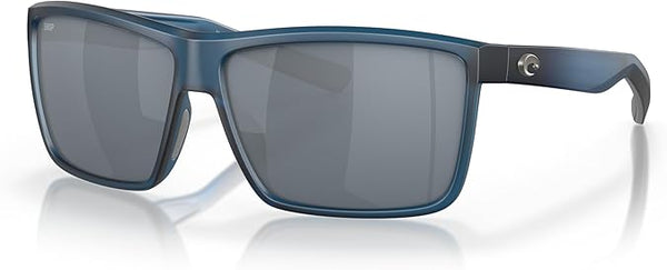 COSTA DEL MAR MAN SUNGLASSES MATTE ATLANTIC BLUE FRAME, GRAY SILVER MIRROR LENSES, 60