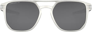 OAKLEY MEN'S OO4128 LATCH ALPHA SQUARE SUNGLASSES, SILVER/PRIZM BLACK POLARIZED, 53