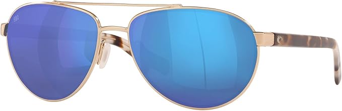 COSTA DEL MAR MENS FERNANDINA AVIATOR SUNGLASSES, BRUSHED GUNMETAL/GREY POLARIZED-580P, 57