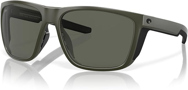 COSTA DEL MAR MEN'S FERG XL SUNGLASSES MATTE OLIVE/GRAY, 62