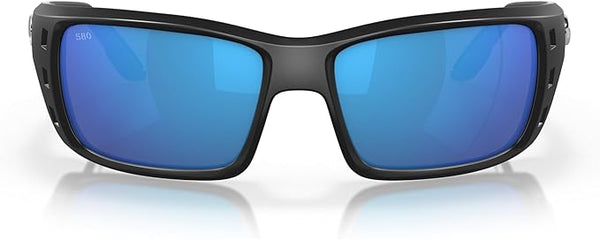 COSTA DEL MAR MAN SUNGLASSES MATTE BLACK FRAME - BLUE MIRROR LENSES - 63