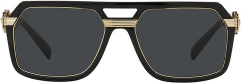 VERSACE MAN SUNGLASSES BLACK FRAME, DARK GREY LENSES, 58