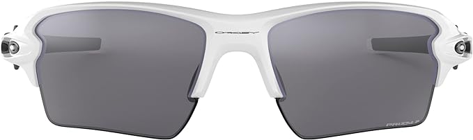 OAKLEY MEN'S FLAK 2.0 XL RECTANGULAR SUNGLASSES, POLISHED WHITE ON BLACK/PRIZM BLACK POLARIZED, OO9188 59