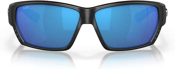 COSTA DEL MAR MAN SUNGLASSES MATTE BLACK FRAME, BLUE MIRROR LENSES 62