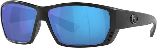 COSTA DEL MAR MAN SUNGLASSES BLACKOUT FRAME, BLUE MIRROR LENSES, 62