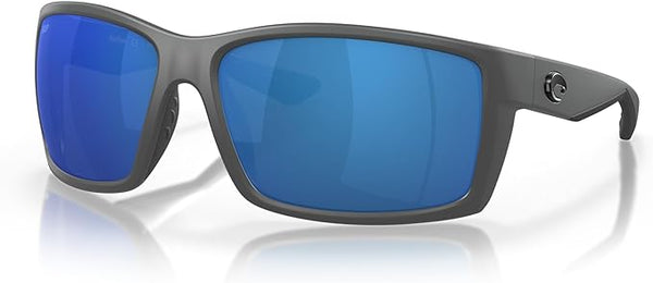 COSTA DEL MAR MAN SUNGLASSES MATTE BLACK/GREEN MIRRORED, 64