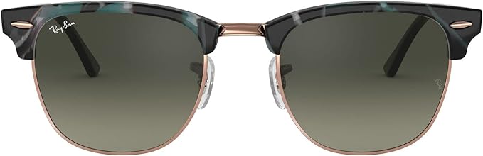 RAY-BAN CLUBMASTER SQUARE SUNGLASSES, SPOTTED GREY/GREEN/LIGHT GREY GRADIENT DARK GREY, RB3016 49