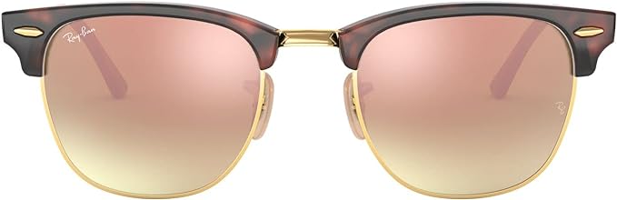 RAY-BAN CLUBMASTER SQUARE SUNGLASSES, RED HAVANA/COPPER FLASH GRADIENT, RB3016 49