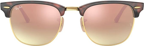 RAY-BAN CLUBMASTER SQUARE SUNGLASSES, RED HAVANA/COPPER FLASH GRADIENT, RB3016 51