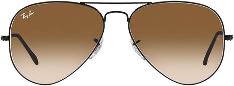 CLASSIC AVIATOR SUNGLASSES, BLACK/CLEAR GRADIENT BROWN, RB3025 62