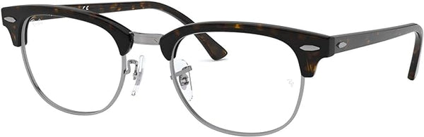 RAY-BAN CLUBMASTER SQUARE PRESCRIPTION EYEGLASS FRAMES, DARK HAVANA/DEMO LENS, RX5154 51