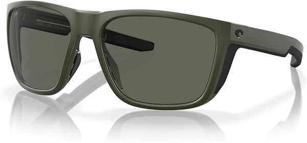 COSTA DEL MAR FERG SUNGLASSES, MATTE OLIVE/GREY POLARIZED 580G, 59