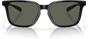 COSTA DEL MAR KAILANO MAN SQUARE  SUNGLASSES BLACK FRAME, GRAY LENSES, 53