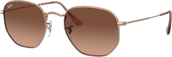 RAY-BAN HEXAGONAL FLAT LENS SUNGLASSES, COPPER/PINK GRADIENT BROWN, RB3548N 48