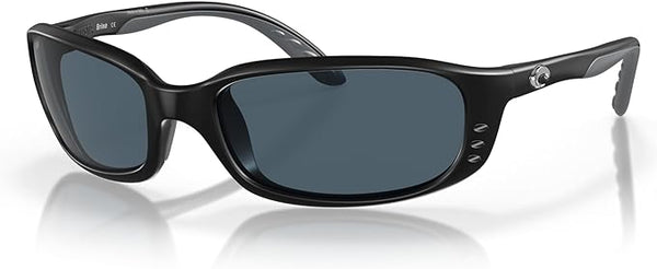 COSTA DEL MAR BRINE MEN'S READERS OVAL SUNGLASSES MATTE BLACK/GRAY, 59