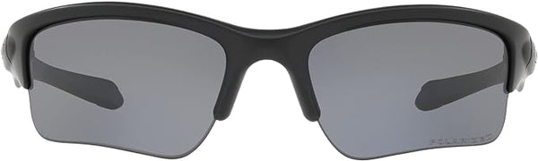 OAKLEY MEN'S QUARTER JACKET RECTANGULAR SUNGLASSES, MATTE BLACK/GREY POLARIZED, OO9200 61