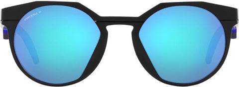 OAKLEY MEN'S HSTN ROUND SUNGLASSES, MATTE BLACK/PRIZM SAPPHIRE POLARIZED, OO9242  52