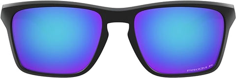 OAKLEY MEN'S SYLAS RECTANGULAR SUNGLASSES, MATTE BLACK/PRIZM SAPPHIRE IRIDIUM POLARIZED, OO9448 57