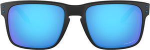 OAKLEY MEN'S HOLBROOK SQUARE SUNGLASSES, MATTE BLACK PRINT/PRIZM SAPPHIRE IRIDIUM POLARIZED, OO9102 55