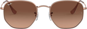 RAY-BAN HEXAGONAL FLAT LENS SUNGLASSES, COPPER/PINK GRADIENT BROWN, RB3548N 54