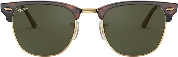 RAY-BAN CLUBMASTER SQUARE SUNGLASSES, MOCK HAVANA ON GOLD/G-15 GREEN, RB3016 55