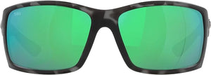 COSTA DEL MAR MENS REEFTON RECTANGULAR SUNGLASSES, TIGER SHARK/GREEN MIRRORED POLARIZED-580G, 64