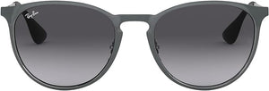 RAY-BAN ERIKA ROUND SUNGLASSES, METALLIC GREY/LIGHT GREY GRADIENT DARK GREY, RB3447N 54