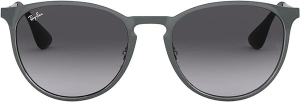 RAY-BAN ERIKA ROUND SUNGLASSES, METALLIC GREY/LIGHT GREY GRADIENT DARK GREY, RB3447N 54