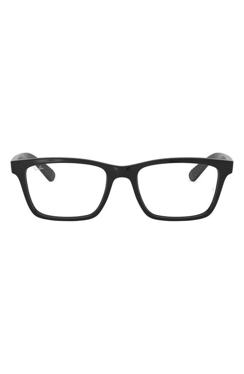 RAY-BAN RB7025 OPTICS POLISHED BLACK/CLEAR, 55